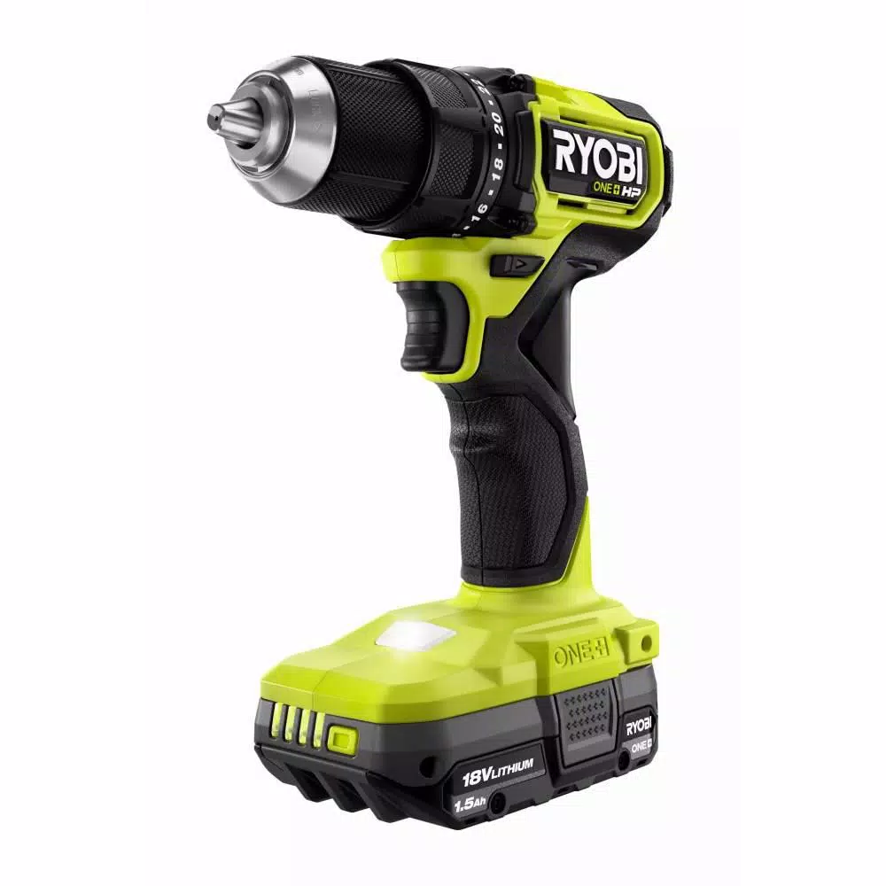 RYOBI ONE+ HP 18V Brushless 1/2 in. Compact Cordless Drill/Driver Kit with (2) 1.5 Ah Batteries, Charger, and Bag