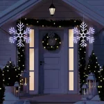 Alpine Corporation 24 in. Hanging Snowflake with 102 Cool White LED Lights thumbnail 6