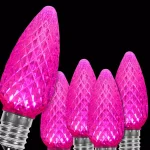 Wintergreen Lighting OptiCore C9 LED Pink Faceted Christmas Light Bulbs, E17 Base, 25-Pack thumbnail 1