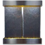 Water Wonders Nojoqui Falls Double Lightweight Slate Wall Fountain with Stainless Steel Trim thumbnail 1