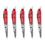 Milwaukee AX 6 in. Carbide Teeth Demolition Reciprocating Saw Blades, 5 TPI, 5-Pack thumbnail 1