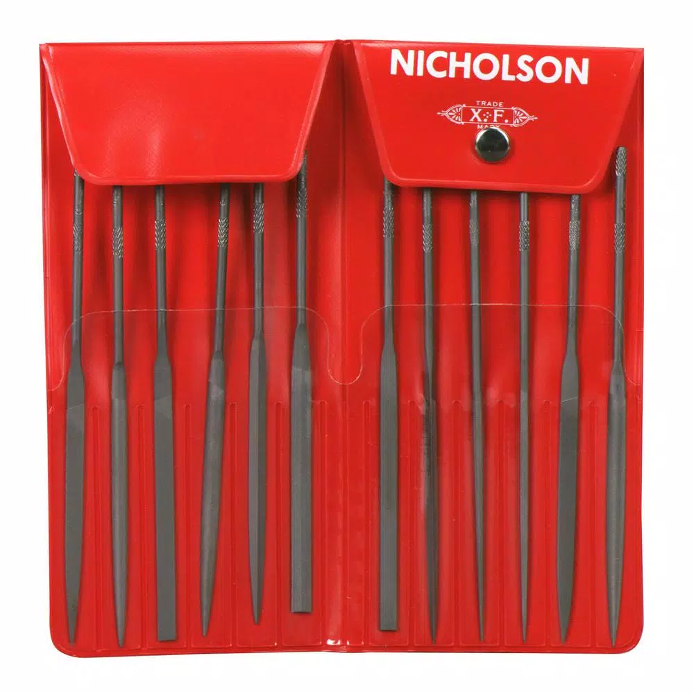 Nicholson 4 in. Swiss Pattern Needle File Assortment Set, 12-Piece Cut 0
