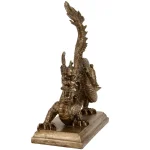 Oriental Furniture 11 in. Chinese Dragon Decorative Statue - Metallic Resin Sculpture thumbnail 3