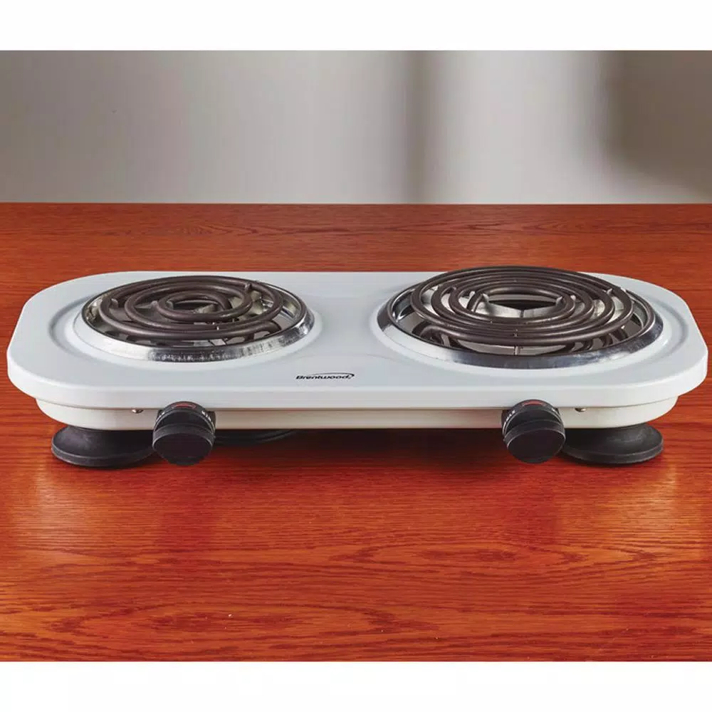 Brentwood Appliances TS-361W 2-Burner 30 in. White Electric Hot Plate