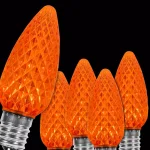 Wintergreen Lighting OptiCore C9 LED Orange Faceted Replacement Christmas Light Bulbs, E17 Base (25-Pack) thumbnail 1
