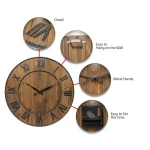 Infinity Instruments Wine Barrel 24 in. Wood and Steel Round Wall Clock thumbnail 7