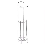 Home Basics Freestanding Chrome Toilet Paper Holder and Dispenser with 3-Roll Storage thumbnail 3