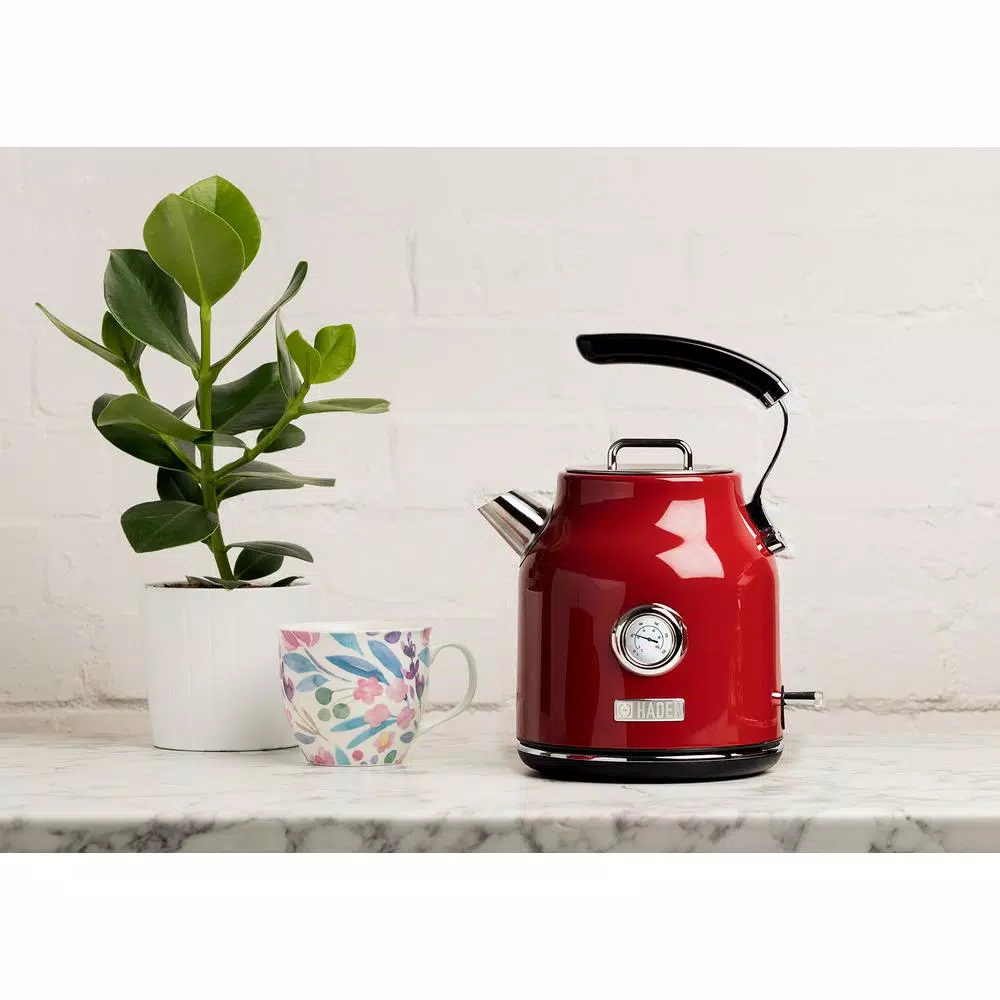 Haden Dorset 1.7L Red Stainless Steel Electric Cordless Kettle, 7-Cup Capacity