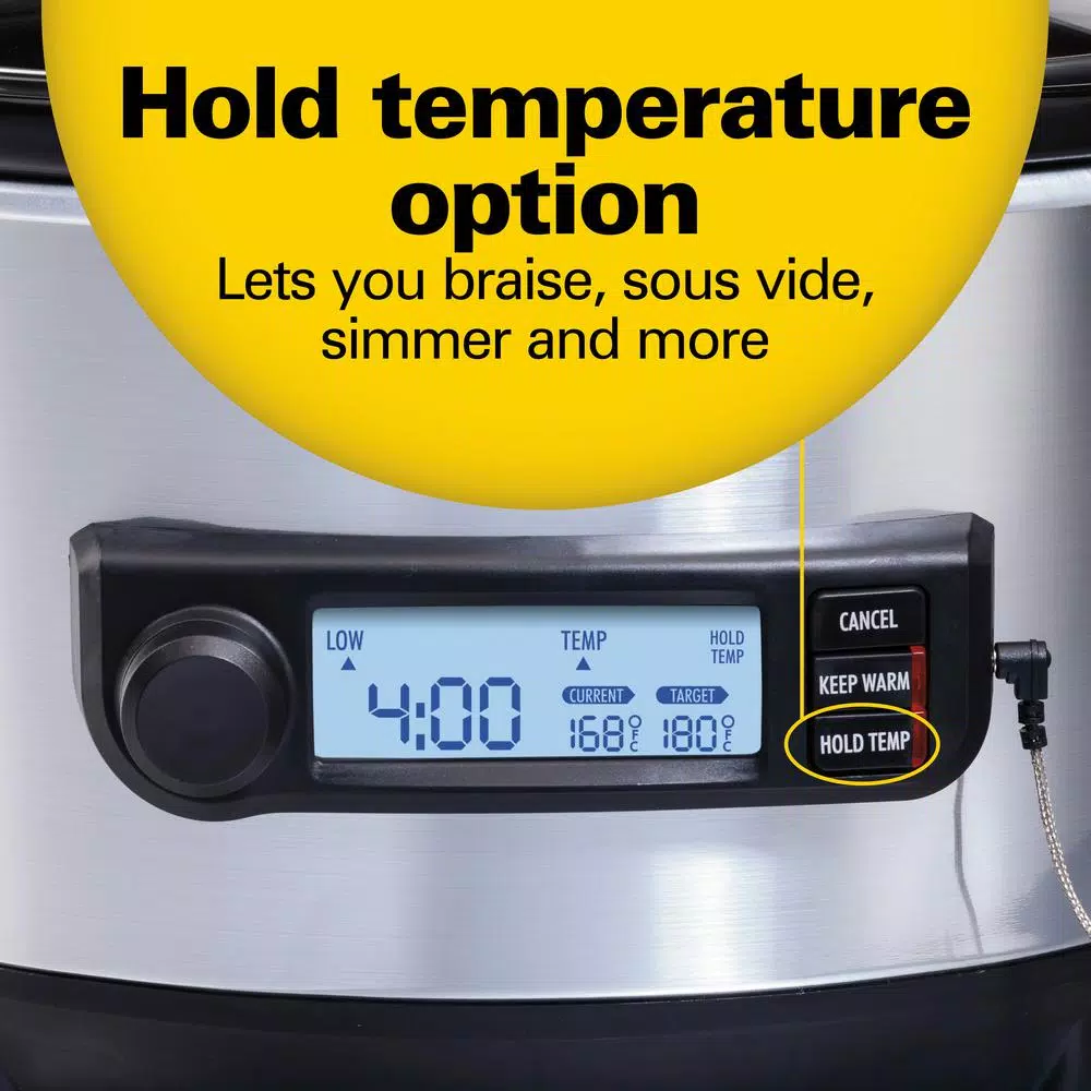 Hamilton Beach 6 Qt. Stainless Steel Slow Cooker with Advanced Temp Tracker