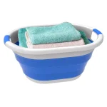Lavish Home Blue Collapsible Multi-Use Laundry Basket with Comfort Grip Handles thumbnail 2