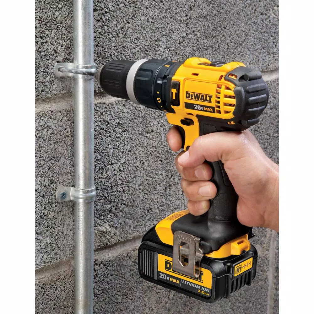 DEWALT 20V MAX Cordless 1/2 in. Compact Hammer Drill/Driver Kit with (2) 1.5Ah Batteries & 108-Piece Mechanics Tool Set