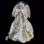 Northlight 16 in. Lighted Fiber Optic Angel Christmas Tree Topper with Golden Sequined Gown thumbnail 2