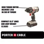Porter-Cable 20V MAX Lithium-Ion Cordless 1/4 in. Hex Impact Driver Kit with 2 1.3 Ah Batteries and Charger thumbnail 2