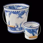 Golden Rabbit Blue Crab Decorative Steel Pail, 2 qt. Multi-Purpose Container thumbnail 3