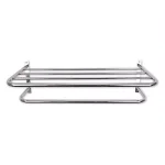Unbranded Chrome Plated Steel 1-Bar Wall Mount Towel Rack and Bathroom Shelf thumbnail 1