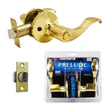 Constructor Polished Brass Prelude Privacy Lever Lock Set, Wave Style thumbnail 1
