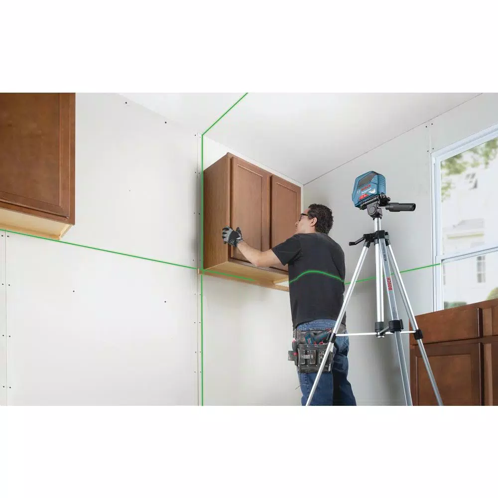 Bosch Green Beam Self-Leveling Cross Line Laser (100 ft.) and BLAZE Laser Measure (135 ft.) Combo Kit