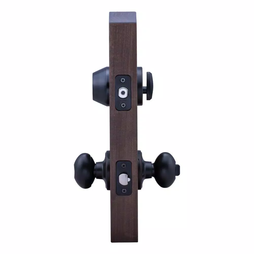 Copper Creek Colonial Tuscan Bronze Egg Door Knob with Single Cylinder Deadbolt Entry Lockset