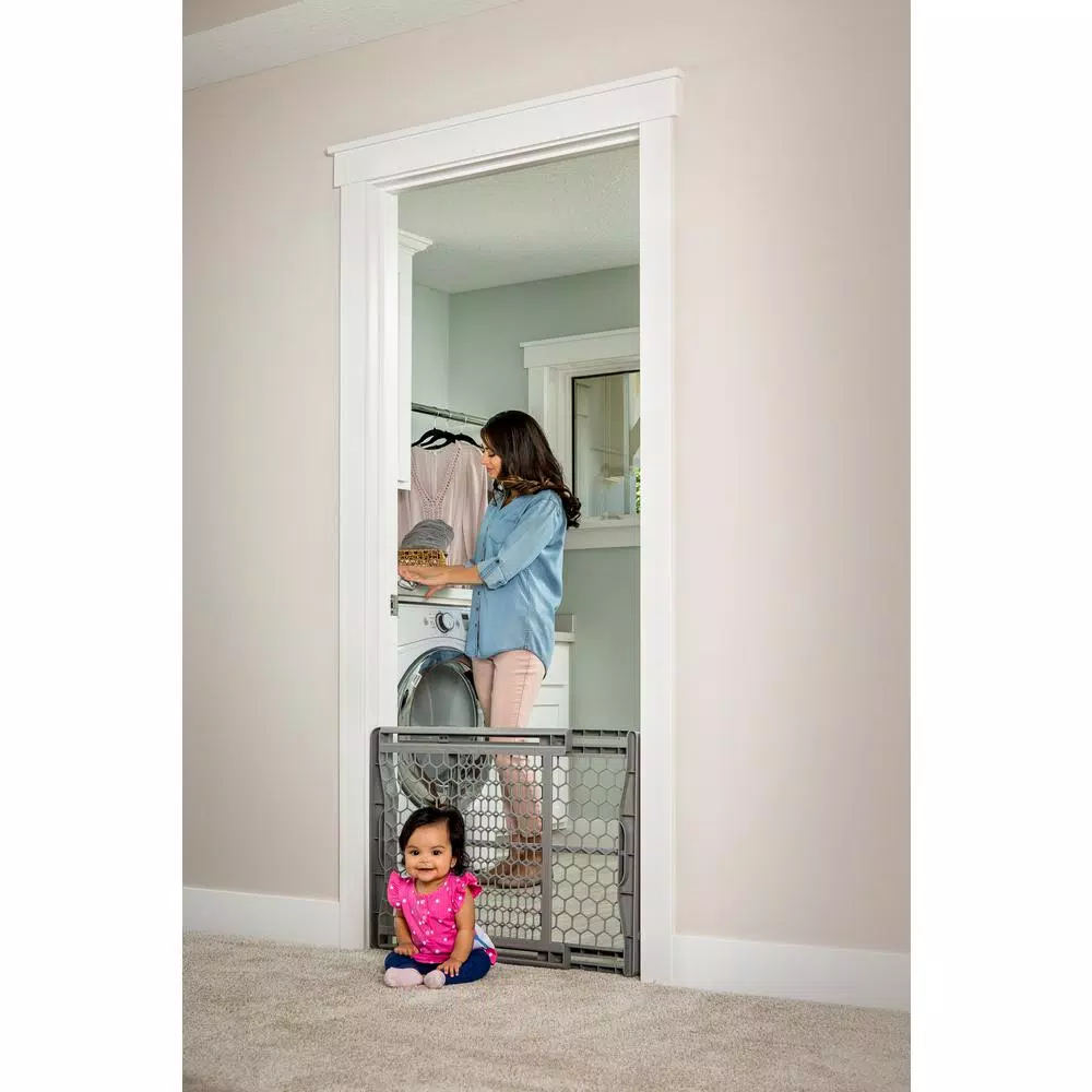 Regalo Expandable Plastic Pressure Mount Baby Gate, 23 in. Tall, Fits 28-42 in. Openings