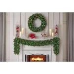 Home Accents Holiday 36 in. Artificial Royal Grand Spruce Pre-lit LED Christmas Wreath - Red, Green, and Cool White Lights thumbnail 3
