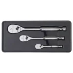 GearWrench 84-Tooth Full Polish Ratchet Set, 1/4 in., 3/8 in., and 1/2 in. Drive, 3-Piece thumbnail 4