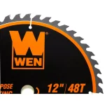 WEN 12 in. 48-Tooth Carbide-Tipped Professional Woodworking Saw Blade for Miter and Table Saws thumbnail 2