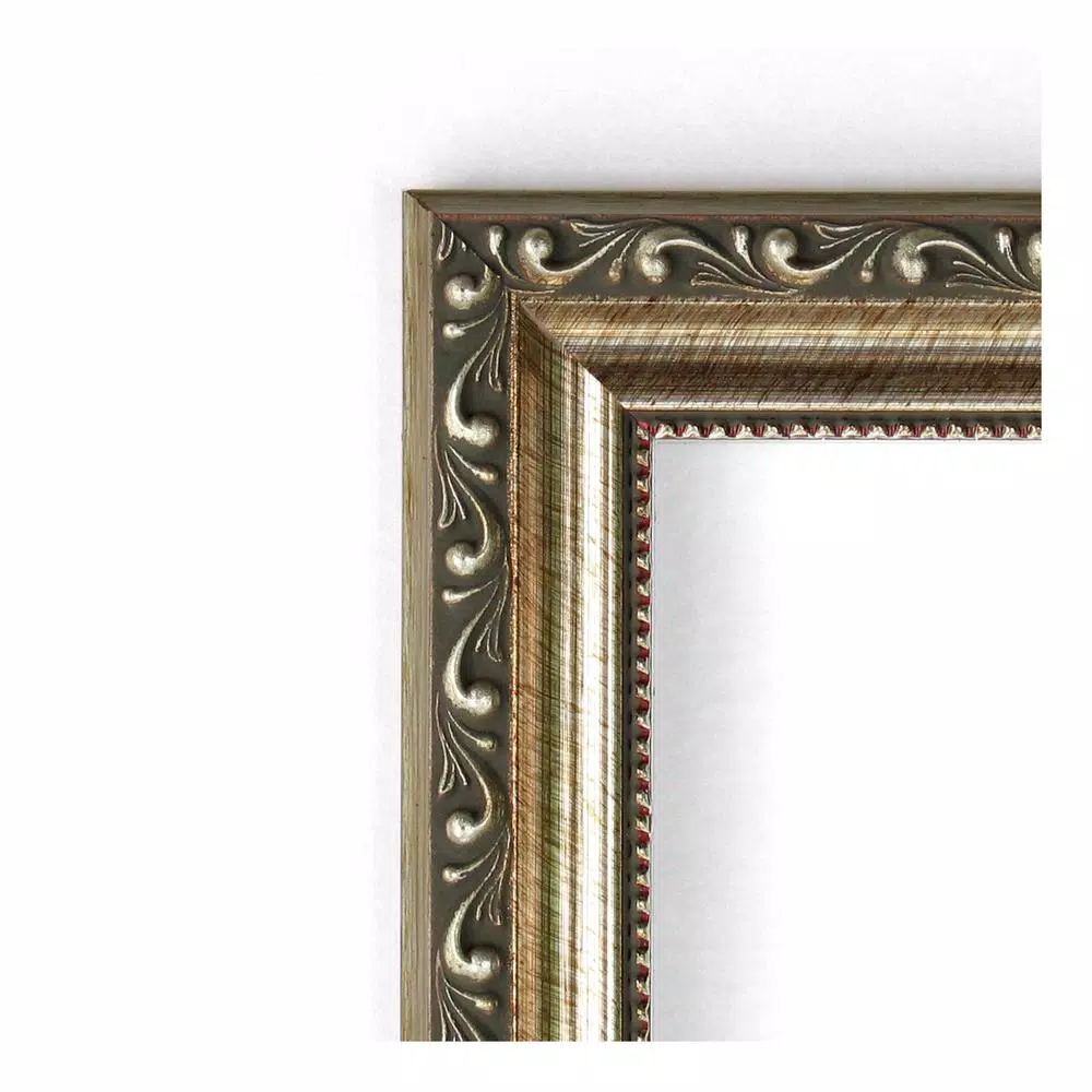 Amanti Art Parisian 18.5 in. W x 22.5 in. H Silver Framed Beveled Edge Rectangular Bathroom Mirror