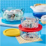 Pyrex Disney Mickey Mouse The True Original 6-Piece Glass Food Storage Container Set with Lids thumbnail 1
