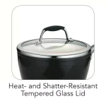 Tramontina Gourmet Ceramica Deluxe 3 Qt. Aluminum Ceramic Nonstick Sauce Pan with Glass Lid, Metallic Black thumbnail 3