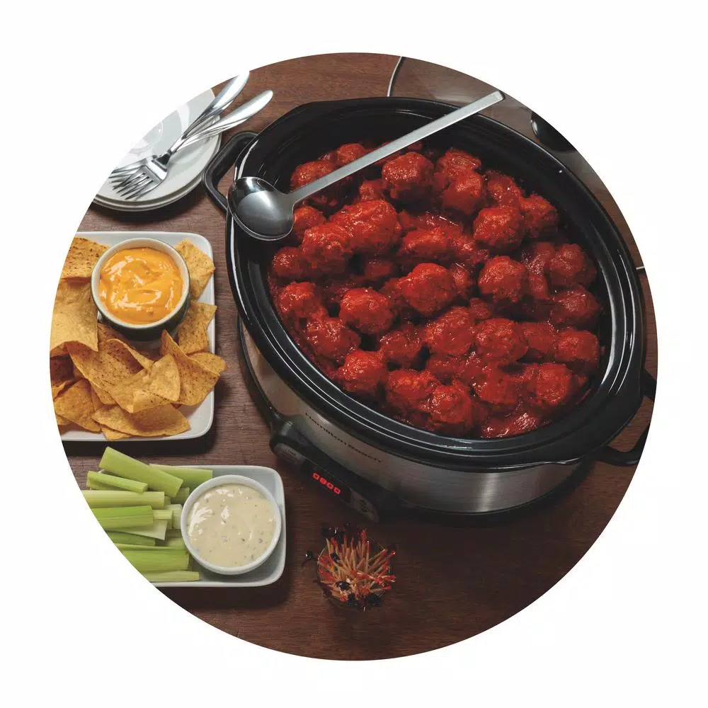 Hamilton Beach 8 Qt. Programmable Stainless Steel Slow Cooker with Timer and Temperature Settings