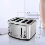 BLACK+DECKER 4-Slice Stainless Steel Extra-Wide Slot Toaster with Crumb Tray thumbnail 8
