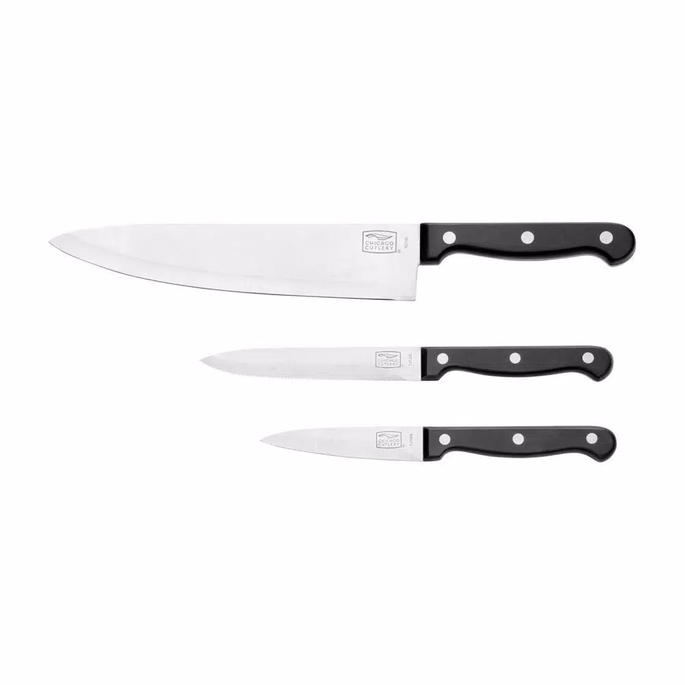 Chicago Cutlery Essentials 3-Piece Knife Set, High Carbon Stainless Steel