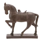 LITTON LANE 15 in. Decorative Horse Sculpture in Antique Brown Polystone thumbnail 1