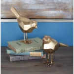 CosmoLiving by Cosmopolitan Geometric Gold Bird Decorative Sculptures, Set of 2 Modern Abstract Bird Figurines thumbnail 5