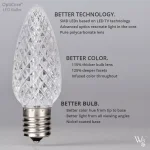Wintergreen Lighting OptiCore C7 LED Blue Smooth Opaque Christmas Light Bulbs, 25-Pack thumbnail 4