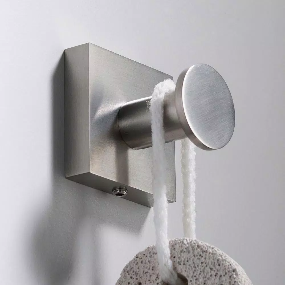 KRAUS Ventus Bathroom Robe and Towel Hook, Brushed Nickel