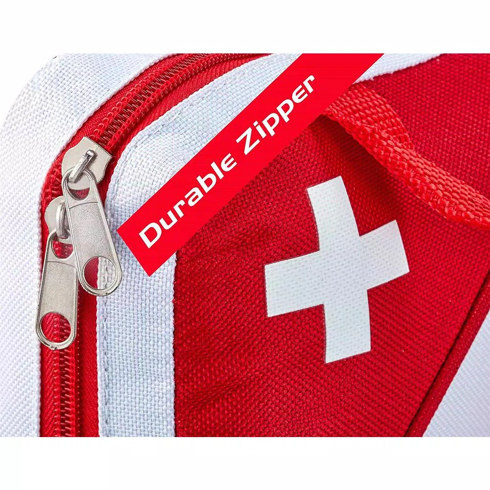 AdirMed 154-Piece Ultimate First Aid Kit - Weather-Resistant Red Carrying Case