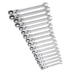 GEARWRENCH 16-Piece Metric Flex-Head Ratcheting Combination Wrench Set thumbnail 2