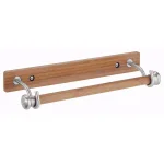 interDesign Formbu Bamboo Wall Mount Paper Towel Holder with Brushed Stainless Steel Accents thumbnail 1