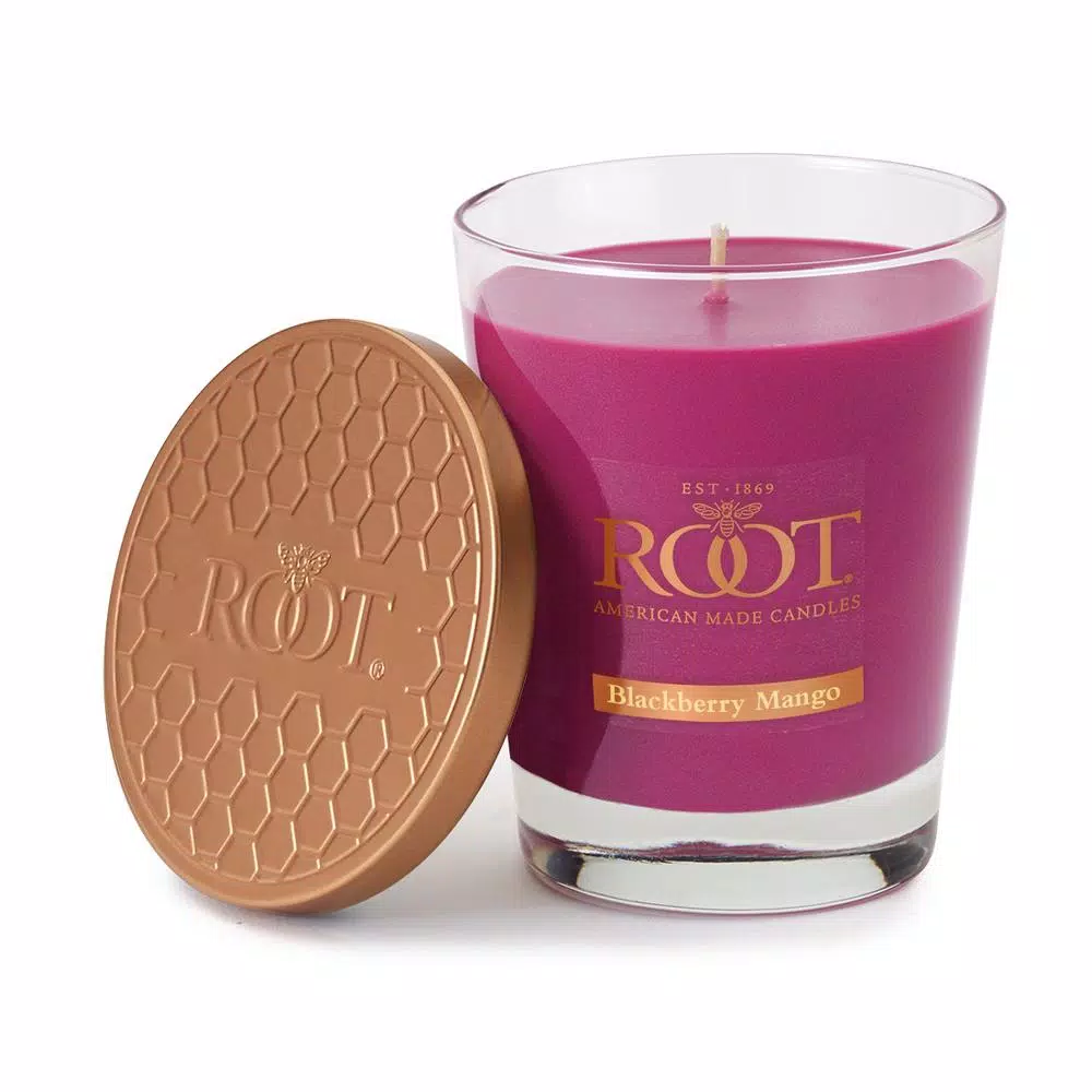 ROOT CANDLES Veriglass Blackberry Mango Scented Soy & Beeswax Jar Candle