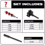 Milwaukee Selfeed High-Speed Steel Wood Boring Bit Set, 7-Piece thumbnail 2
