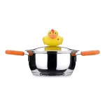 BergHOFF Sheriff Duck 1.1 qt. Stainless Steel Dutch Oven with Glass Lid, Silver thumbnail 2
