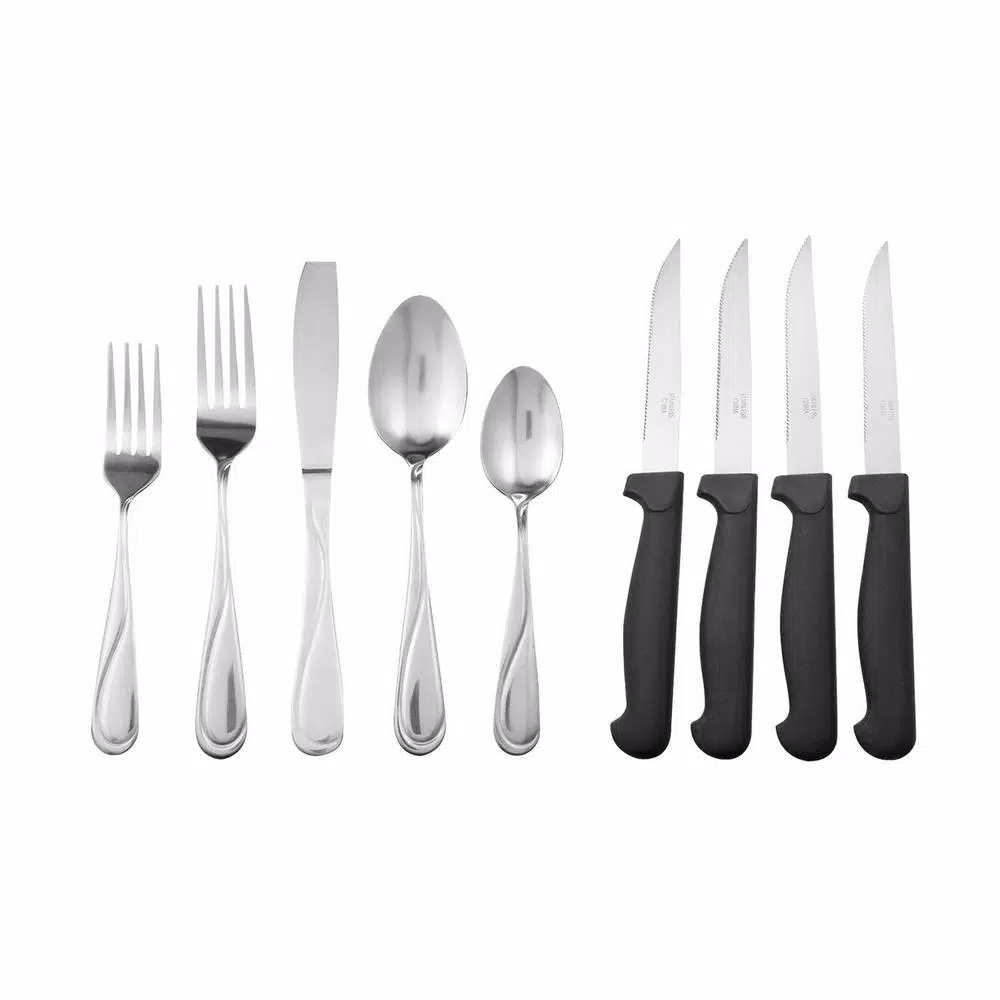 Gibson Home Trillium Plus 24-Piece 18/10 Stainless Steel Flatware Set, Service for 4