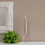 ROOT CANDLES 7 in. Timberline Collenette Taupe Taper Dinner Candles, Beeswax Enriched, Box of 4 thumbnail 2