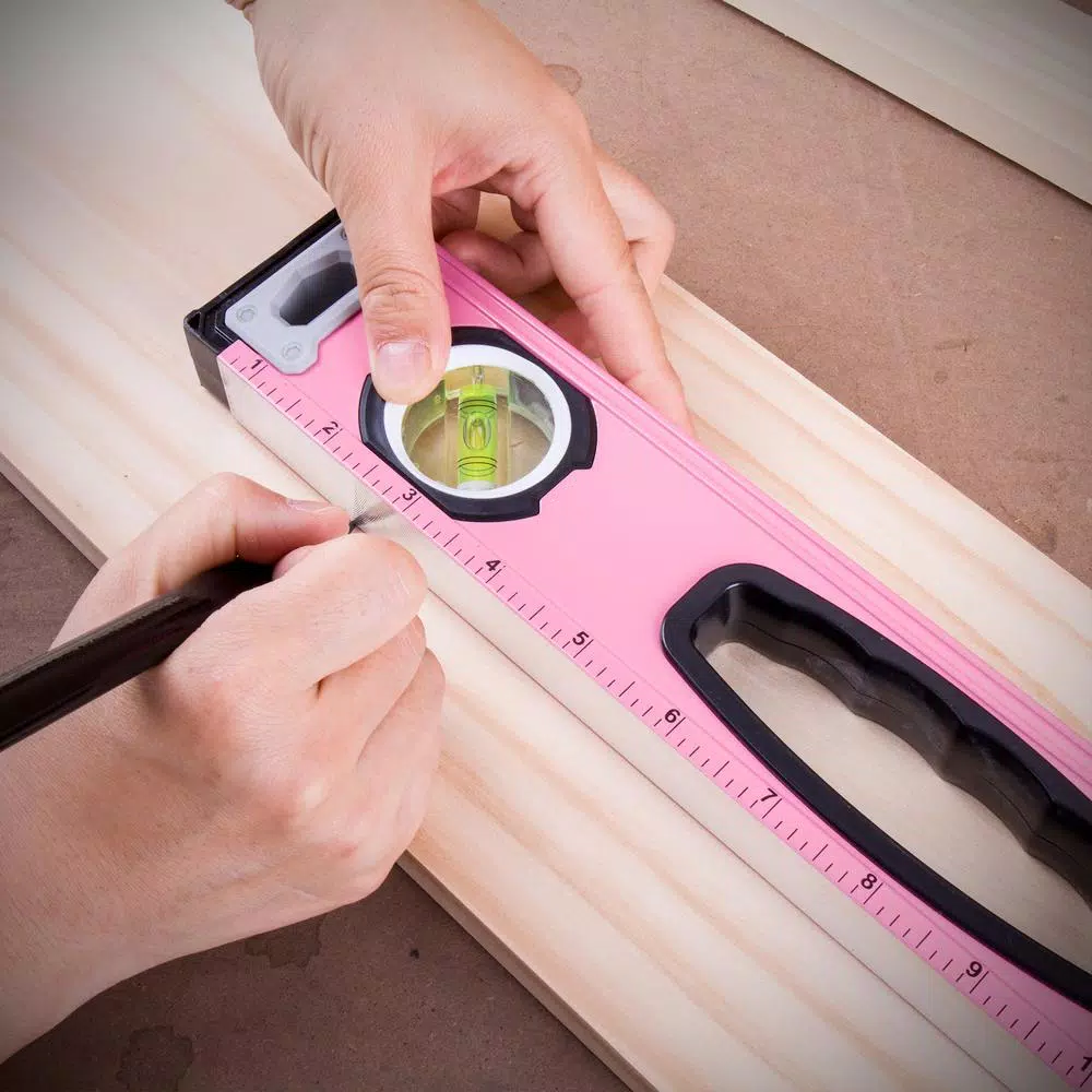 Apollo Tools 24 in. Magnetic Pink Aluminum Level, Horizontal, Vertical, and 45°
