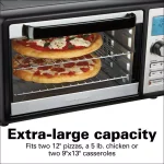 Hamilton Beach 1500W Digital Countertop Oven with Convection and Rotisserie, Stainless Steel thumbnail 2