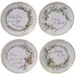 Certified International Holly and Ivy 4-Piece Earthenware Canape Plate Set, Service for 4 thumbnail 1
