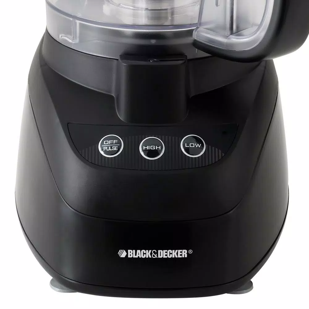 BLACK+DECKER Power Pro Wide-Mouth 10-Cup 2-Speed Food Processor, 500W, Black