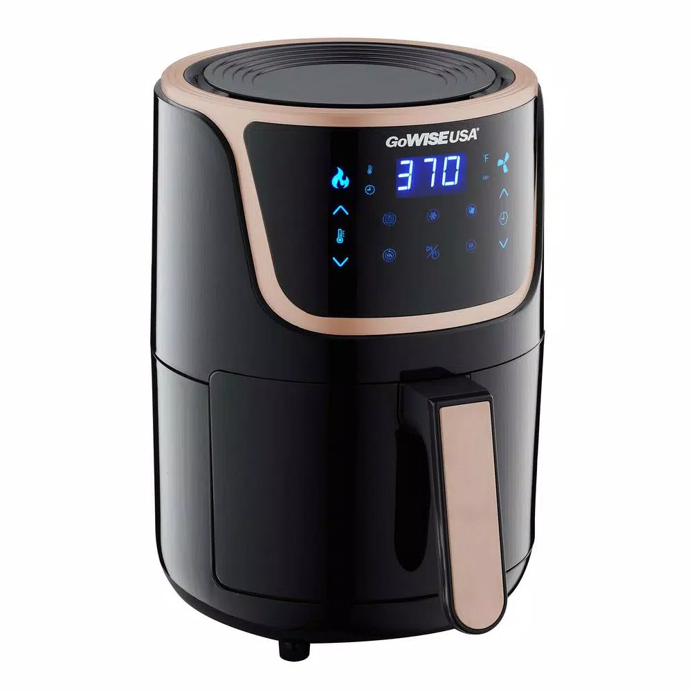 GoWISE USA 2 Qt. Mini Digital Air Fryer with Touchscreen, Black/Copper