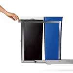 simplehuman 35-Liter Commercial-Grade Under-Counter Pull-Out Dual Recycling Trash Can, Stainless Steel thumbnail 6